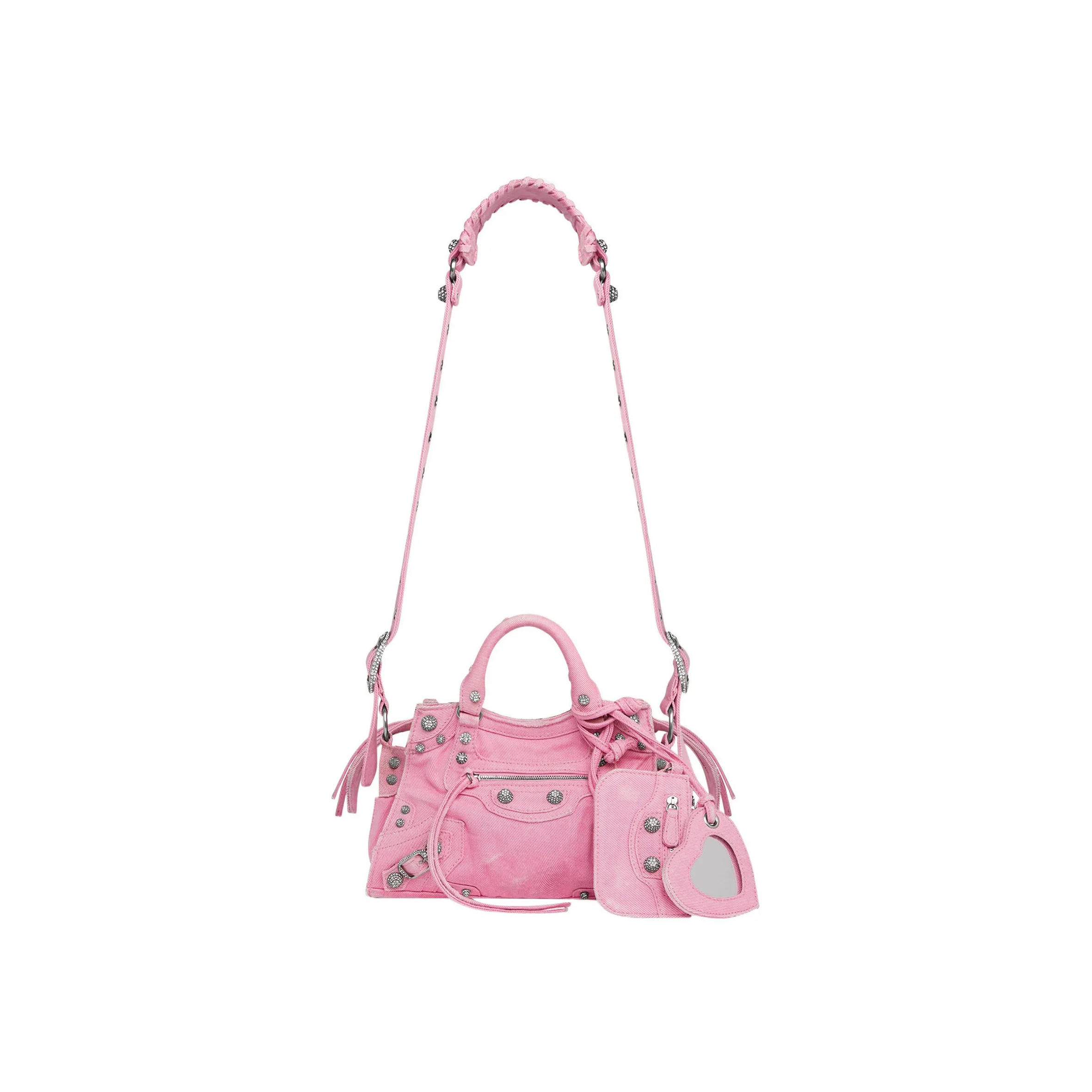 BALENCIAGA SMALL NEO CAGOLE CITY IN DENIM POWDER 700940210BJ5809 (25.9*17.8*11.4cm)